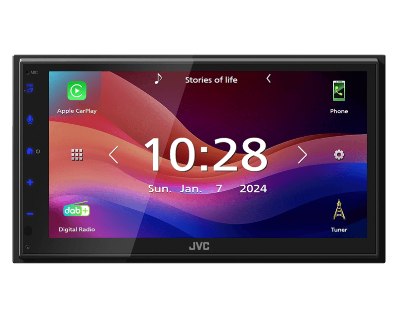 JVC KW-M695DBW 2DIN, DAB+, Bluetooth, tråløs Apple Carplay/Android Auto
