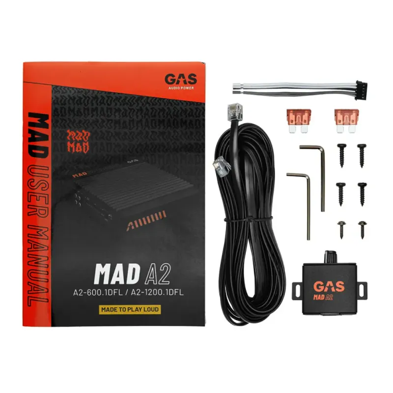 GAS 6.5`` basspakke. 6,5`` MAD subwoofer i kasse og forsterker MAX 600W RMS