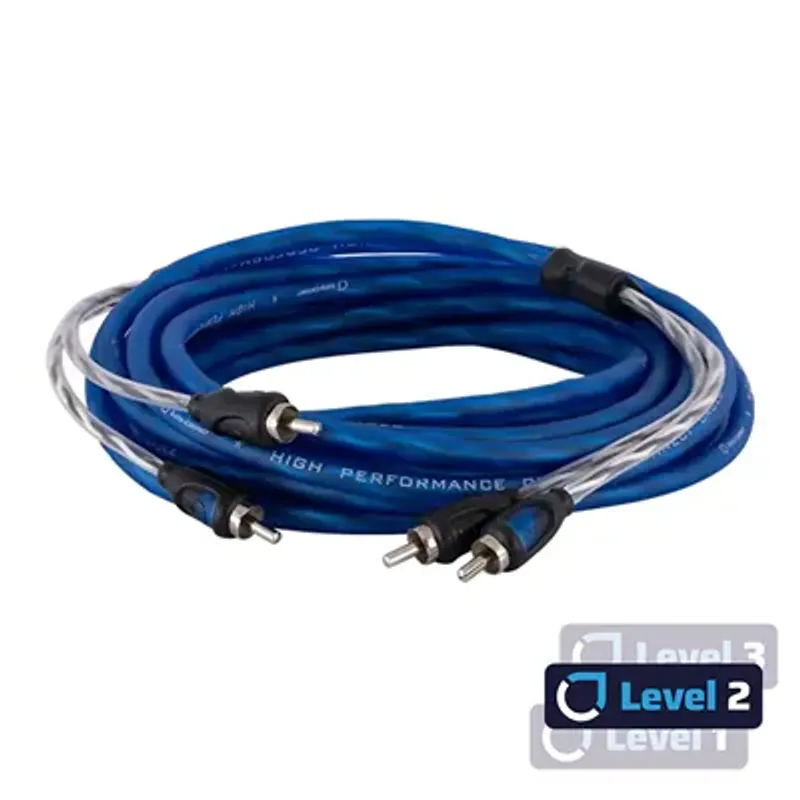 5,5m. Auto-Connect RCA signalkabel, 5.5 meter. Level 2 (OFC - 10