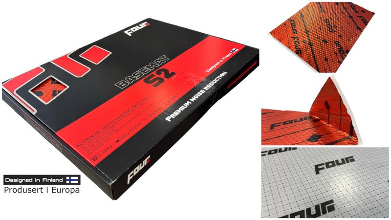 FOUR S2 BaseMat 2,5mm 50x37cm, 2,59m2 - 14 stk 2,5mm matter på 50 x 37cm = 2,59m²