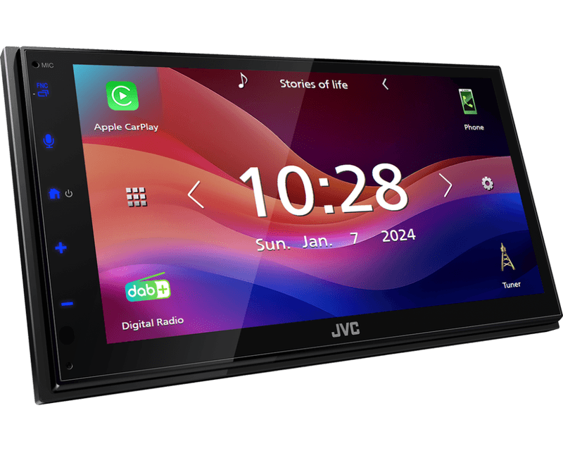 JVC KW-M695DBW 2DIN, DAB+, Bluetooth, tråløs Apple Carplay/Android Auto
